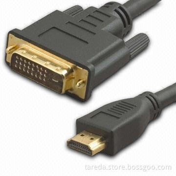 HDMI to DVI Cable Male to Male with Nickel- or Gold-plated Connector, Used for LCD Monitor